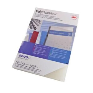 gbc polyclearview pack de 100 portadas de encuadernar a4 300 micras color transparente mate