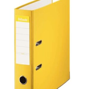 esselte archivador de palanca formato folio lomo 75mm tarjetero en lomo capacidad para 500 hojas color amarillo