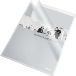 esselte 30q caja de 100 dossiers uñero formato folio pvc flexible grosor 140 micras color transparente