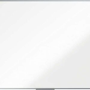 nobo essence pizarra de melamina 1500x1200mm marco de aluminio anodizado bandeja para rotuladores color blanco