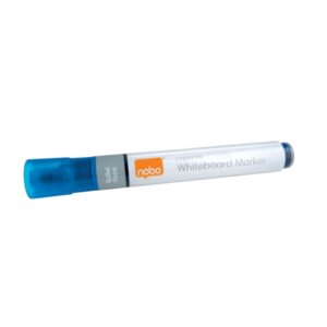nobo pack de 10 rotuladores para pizarra blanca punta redonda 3mm tinta liquida ventana para ver el nivel de tinta color azul