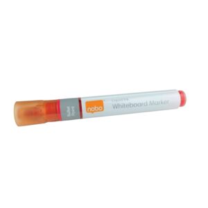 nobo pack de 10 rotuladores para pizarra blanca punta redonda 3mm tinta liquida ventana para ver el nivel de tinta color rojo