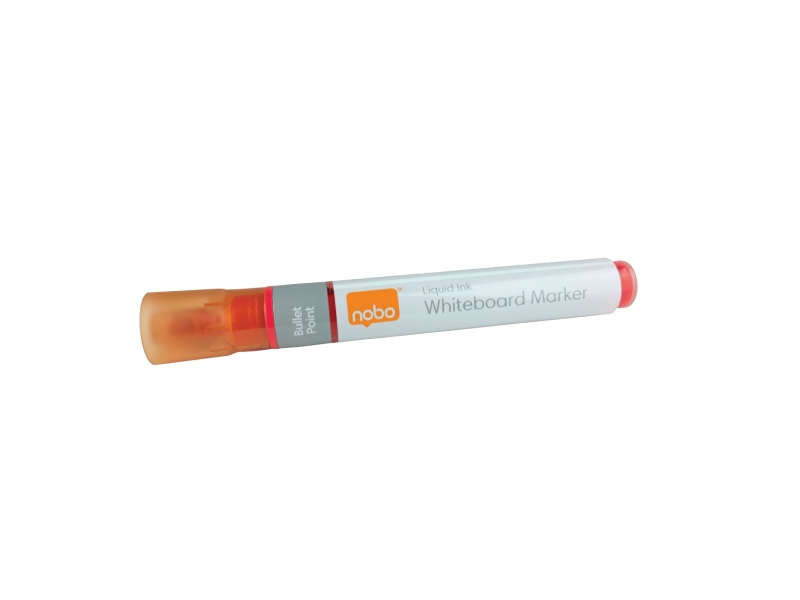 nobo pack de 10 rotuladores para pizarra blanca punta redonda 3mm tinta liquida ventana para ver el nivel de tinta color rojo