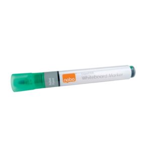nobo pack de 10 rotuladores para pizarra blanca punta redonda 3mm tinta liquida ventana para ver el nivel de tinta color verde