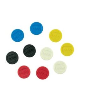 nobo pack de 10 imanes magneticos para pizarra blanca 24mm colores surtidos