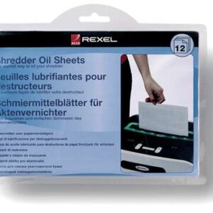 rexel pack de 12 hojas lubricantes para destructoras