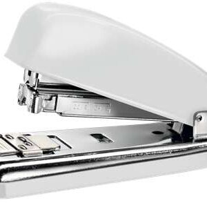 petrus 226 wow grapadora metalica + caja de 200 grapas hasta 30 hojas grapado cerrado, abierto y clavado color blanco metalizado