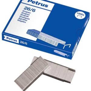 petrus caja de 1000 grapas 26/6 galvanizadas grapa hasta 30 hojas patilla de 6mm