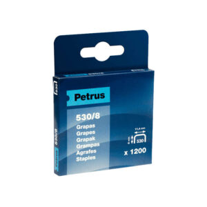 petrus caja de 1200 grapas 530/8 cobreadas para clavadora patilla de 8mm