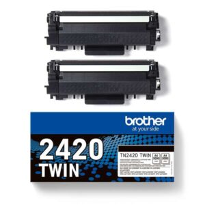 brother tn2420 negro pack de 2 cartuchos de toner originales tn2420twin