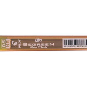 pilot pack de 12 minas begreen 0.5 para portaminas dureza hb trazo 0.5mm estuche 100% plastico reciclado