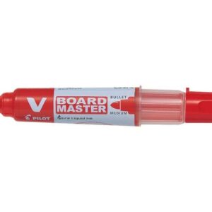 pilot v board master begreen rotulador para pizarra blanca punta redonda 6mm trazo 2.3mm 91% plastico reciclado recargable color rojo