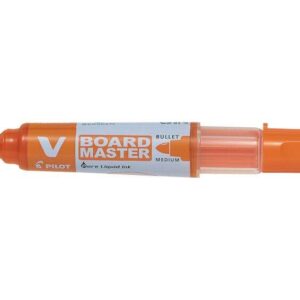 pilot v board master begreen rotulador para pizarra blanca punta redonda 6mm trazo 2.3mm 91% plastico reciclado recargable color naranja