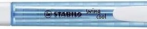 stabilo swing cool marcador fluorescente cuerpo plano punta biselada trazo entre 1 y 4mm tinta con base de agua antisecado color azul