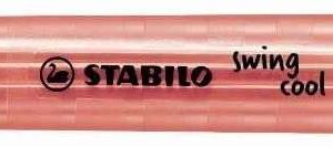 stabilo swing cool marcador fluorescente cuerpo plano punta biselada trazo entre 1 y 4mm tinta con base de agua antisecado color rojo