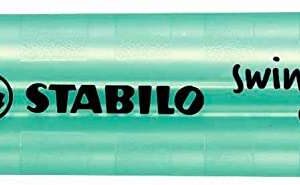 stabilo swing cool marcador fluorescente cuerpo plano punta biselada trazo entre 1 y 4mm tinta con base de agua antisecado color turquesa
