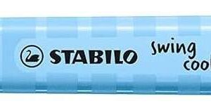 stabilo swing cool pastel marcador fluorescente cuerpo plano punta biselada trazo entre 1 y 4mm tinta con base de agua antisecado color azul ventoso