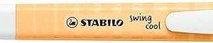 stabilo swing cool pastel marcador fluorescente cuerpo plano punta biselada trazo entre 1 y 4mm tinta con base de agua antisecado color naranja palido