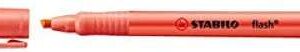 stabilo flash marcador fluorescente tamaño bolsillo trazo de 1 y 3.5mm tinta con base de agua color rojo