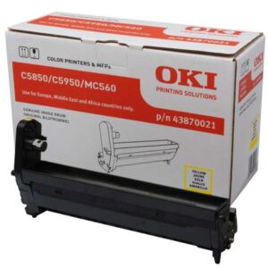 oki c5850/c5950/mc560 amarillo tambor de imagen original 43870021 (drum)