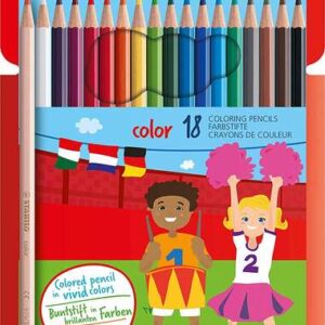 stabilo color pack con 18 lapices de colores mina de 2.5mm ideal para el colegio colores surtidos