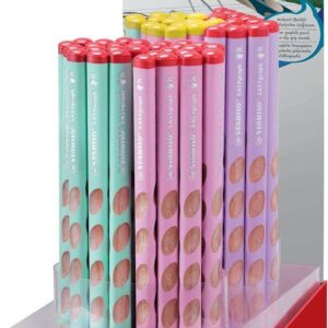 stabilo easygraph pastel expositor de 60 lapices de grafito mina hb de 3.15mm diseño ergonomico colores surtidos
