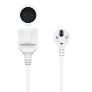 nanocable cable de alimentacion alargador cee7 acodado macho a cee7 hembra 5m