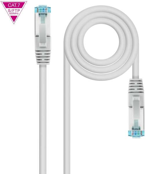 nanocable cable de red latiguillo cat.7 600mhz lszh sftp pimf awg26 10m