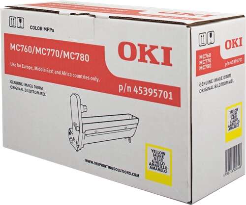 oki mc760/mc770/mc780 amarillo tambor de imagen original 45395701