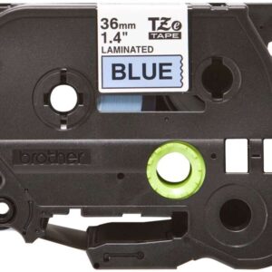 brother tze561 cinta laminada original de etiquetas texto negro sobre fondo azul ancho 36mm x 8 metros