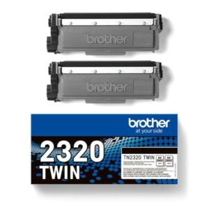 brother tn2320 negro pack de 2 cartuchos de toner originales tn2320twin
