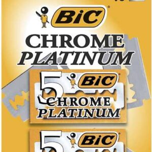 bic chrome platinum pack de 2 cajas de 5 hojas de afeitar doble filo