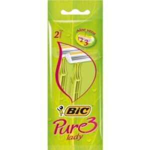 bic pure 3 lady pack de 2 maquinillas de depilacion desechables de 3 hojas tira lubricante con aloe vera