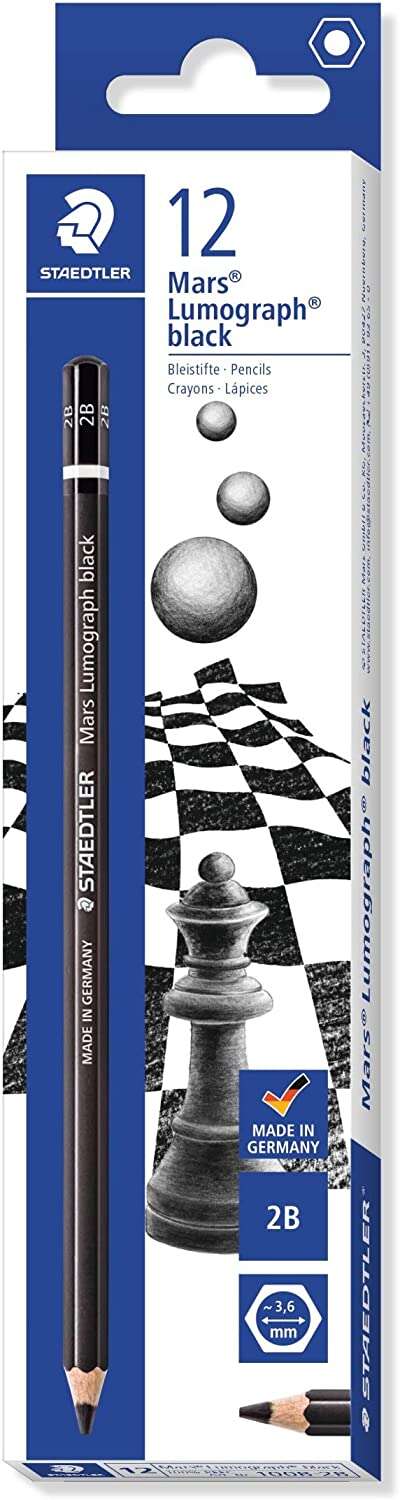 staedtler mars lumograph black artist pencil 100b lapiz de grafito mina 2b resistencia a la rotura madera de bosques sostenibles