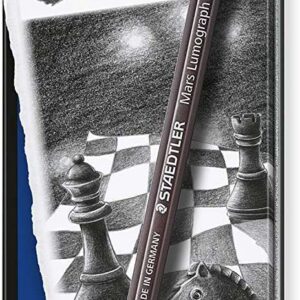 staedtler mars lumograph black artist pencil 100b pack de 6 lapices de grafito resistencia a la rotura graduaciones surtidas