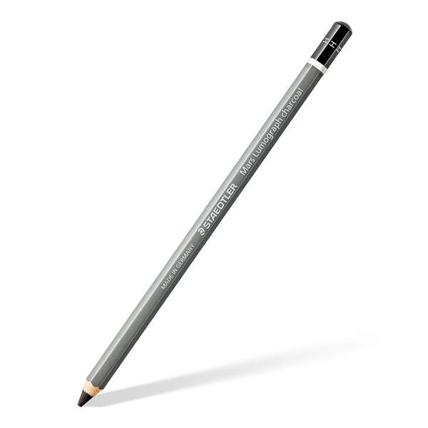 staedtler mars lumograph charcoal 100c lapiz de grafito mina h alta proporción de carbon y carboncillo madera de bosques sostenibles