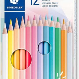 staedtler 146c pack de 12 lapices de colores pastel hexagonales mina suave resistencia a la rotura colores surtidos