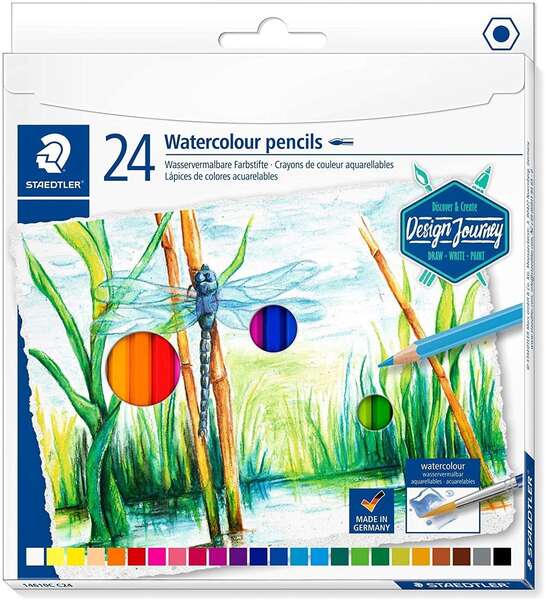 staedtler 146 10c pack de 24 lapices de colores acuarelables resistentes a la rotura colores surtidos