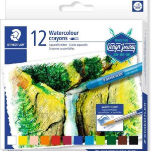 staedtler crayones acuarelables 223 pack de 12 lapices de cera facil de mezclar extremadamente opacos colores surtidos
