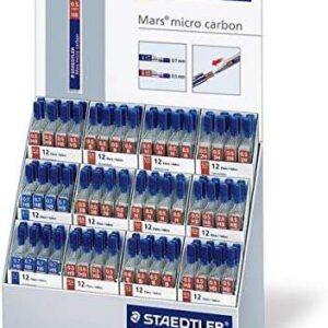 staedtler mars micro carbon 250 expositor de 144 tubos de minas extraordinaria elasticidad graduaciones surtidas