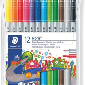 staedtler noris 320 pack de 12 rotuladores de doble punta resistente a la presion colores surtidos