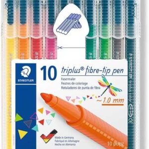staedtler triplus color 323 pack de 10 rotuladores de punta fina trazo de 1mm aprox tinta base de agua colores surtidos