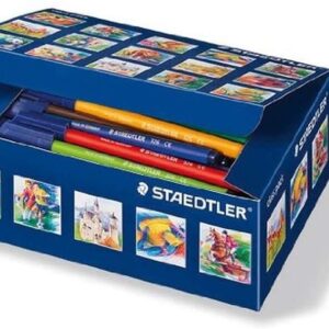 staedtler noris 326 pack de 100 rotuladores de punta fina trazo 1mm aprox tinta base de agua colores surtidos
