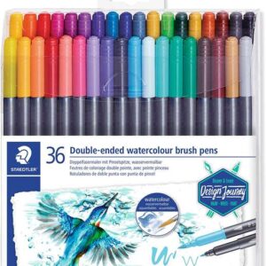 staedtler 3001 pack de 36 rotuladores acuarelables de doble punta colores surtidos