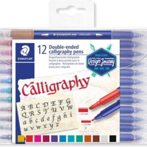 staedtler 3005 pack de 12 rotuladores de doble punta para caligrafia colores surtidos