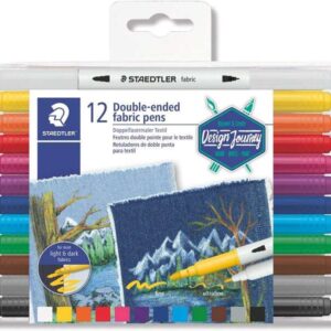 staedtler 3190 pack de 12 rotuladores de doble punta para textil colores surtidos