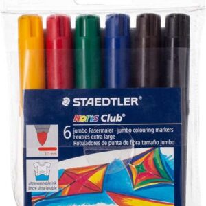 staedtler noris watercolour 341 pack de 6 rotuladores de gran tamaño trazo 3mm aprox lavable facilmente tinta base de agua colores surtidos