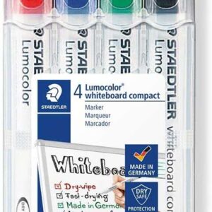 staedtler lumocolor whiteboard compact 341 pack de 4 marcadores para pizarra secado rapido colores surtidos