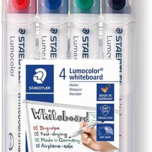staedtler lumocolor 351 pack de 4 marcadores para pizarra blanca secado rapido colores surtidos