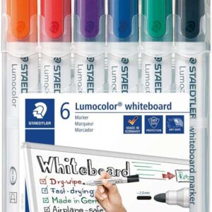 staedtler lumocolor 351 pack de 6 marcadores para pizarra blanca secado rapido colores surtidos